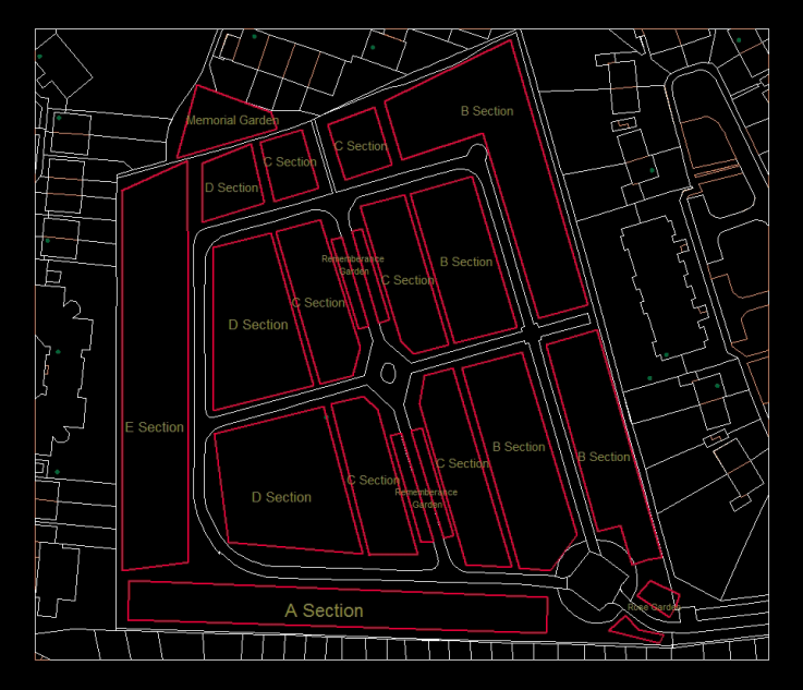 Hatfield Hyde cemetery plan