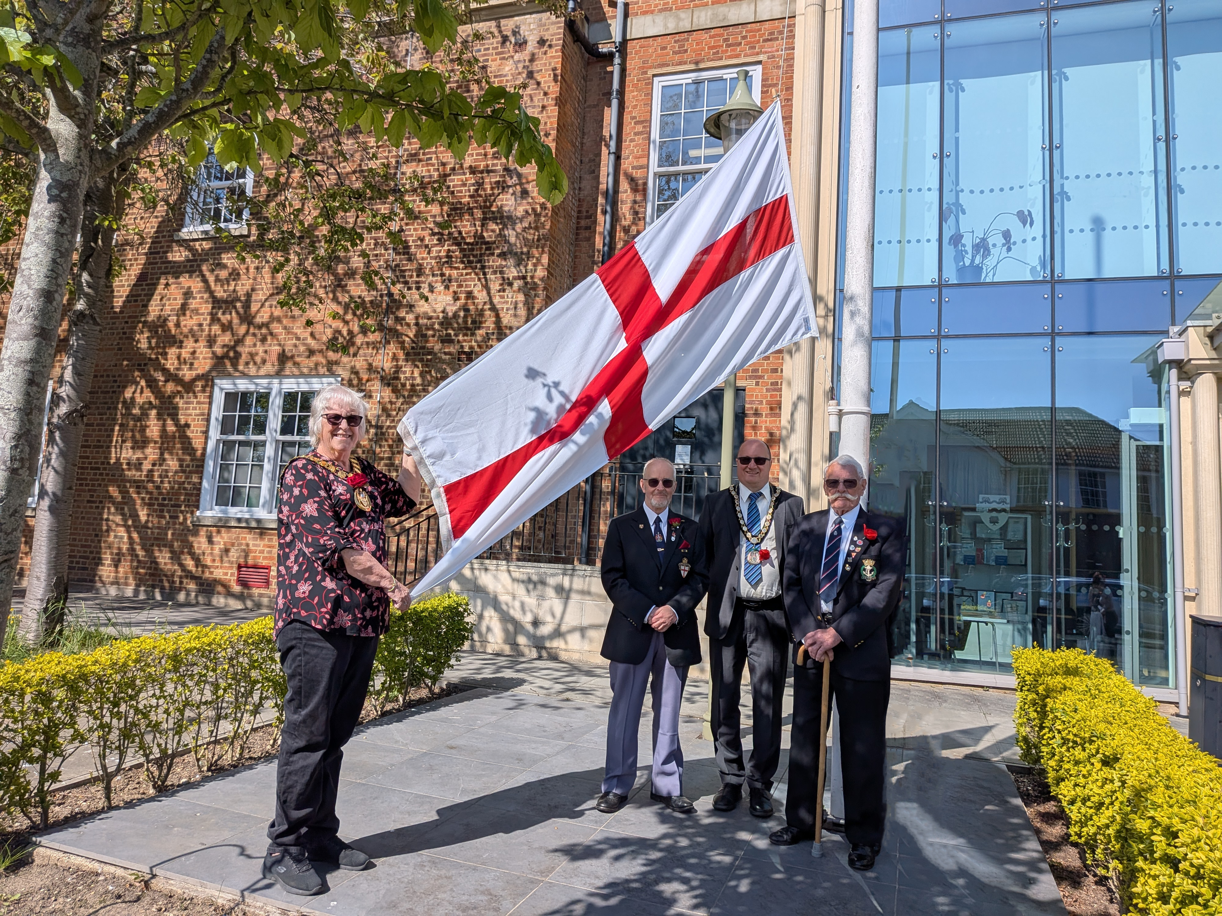 St. George's flag raised outside council offices to mark St. George's Day
