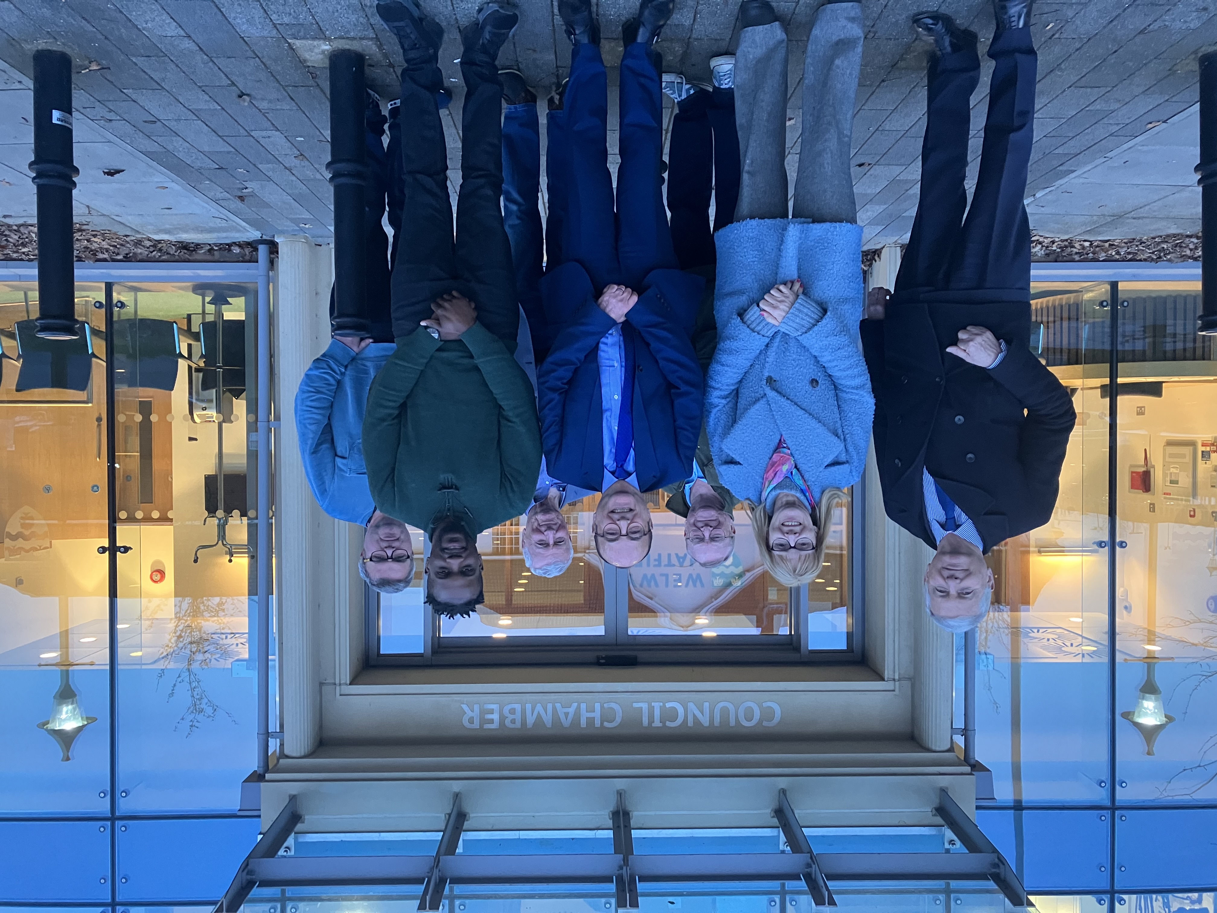 councillors outside council building