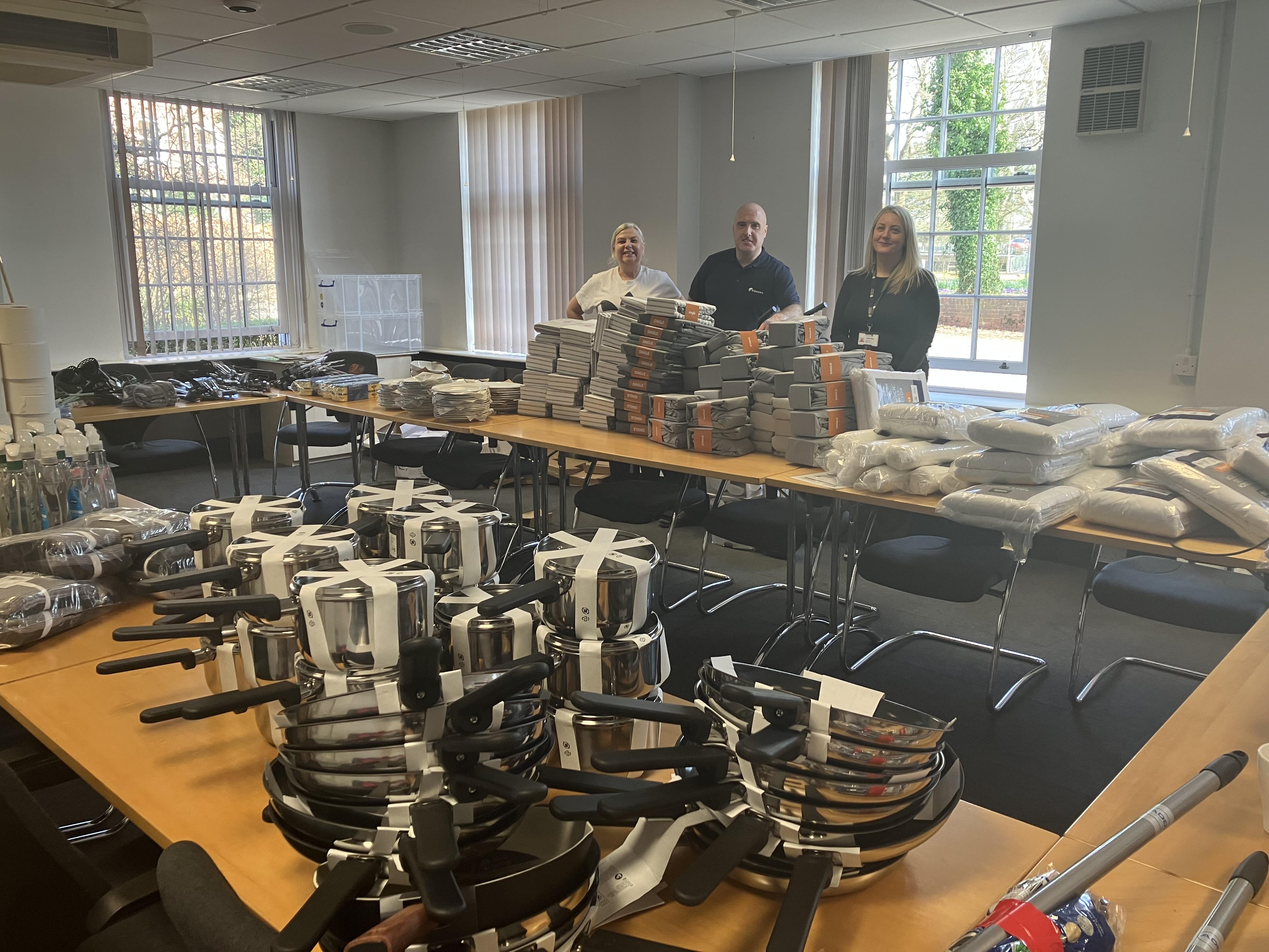 Council staff with the starter packs