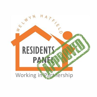 Residents Panel logo with approved across it