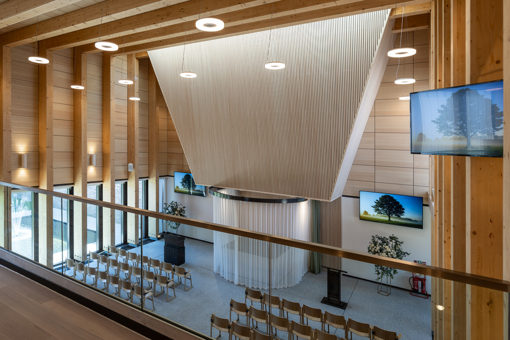 Balcony view of Oak Hill chapel