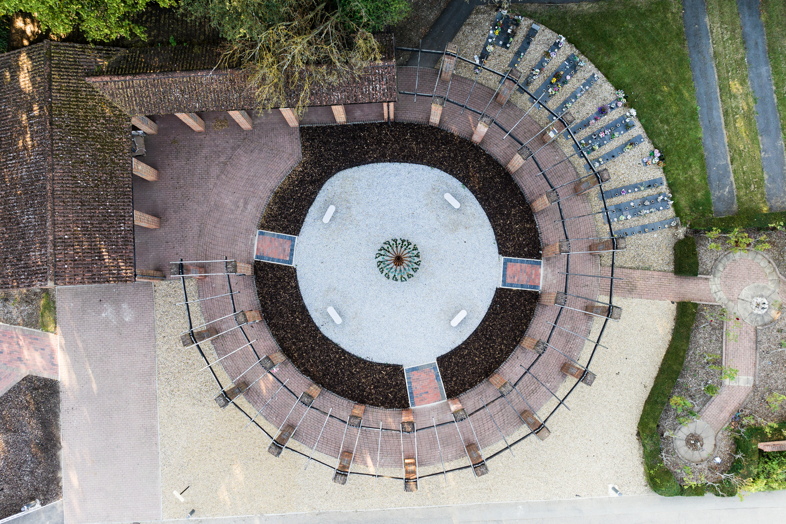 Aerial view of Mulberry Garden at Oak Hill