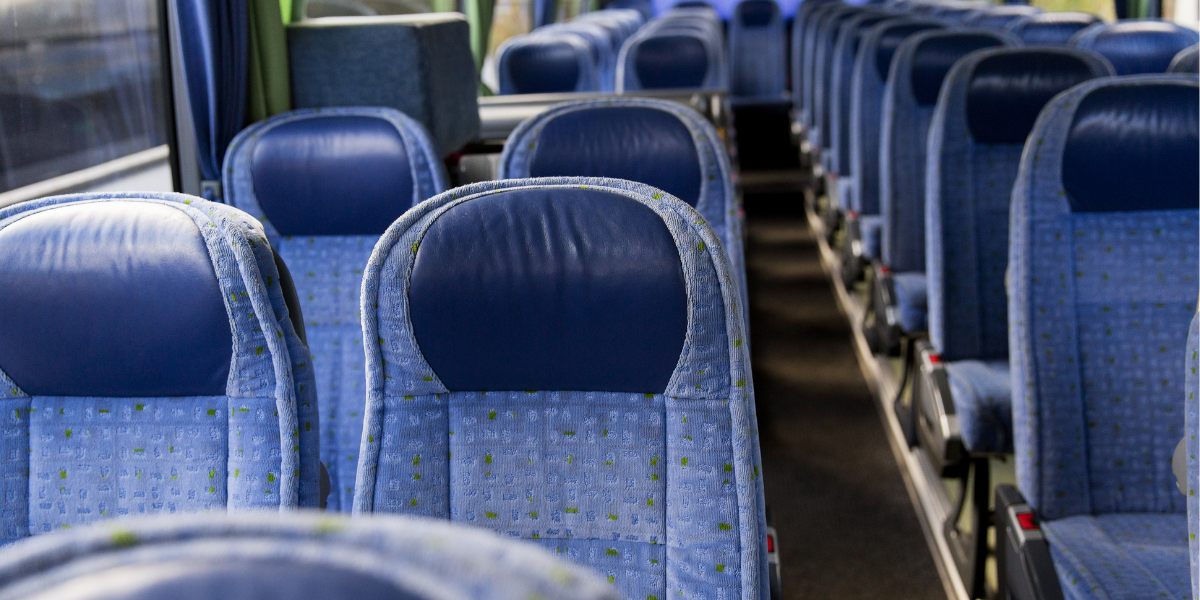 Blue bus seats