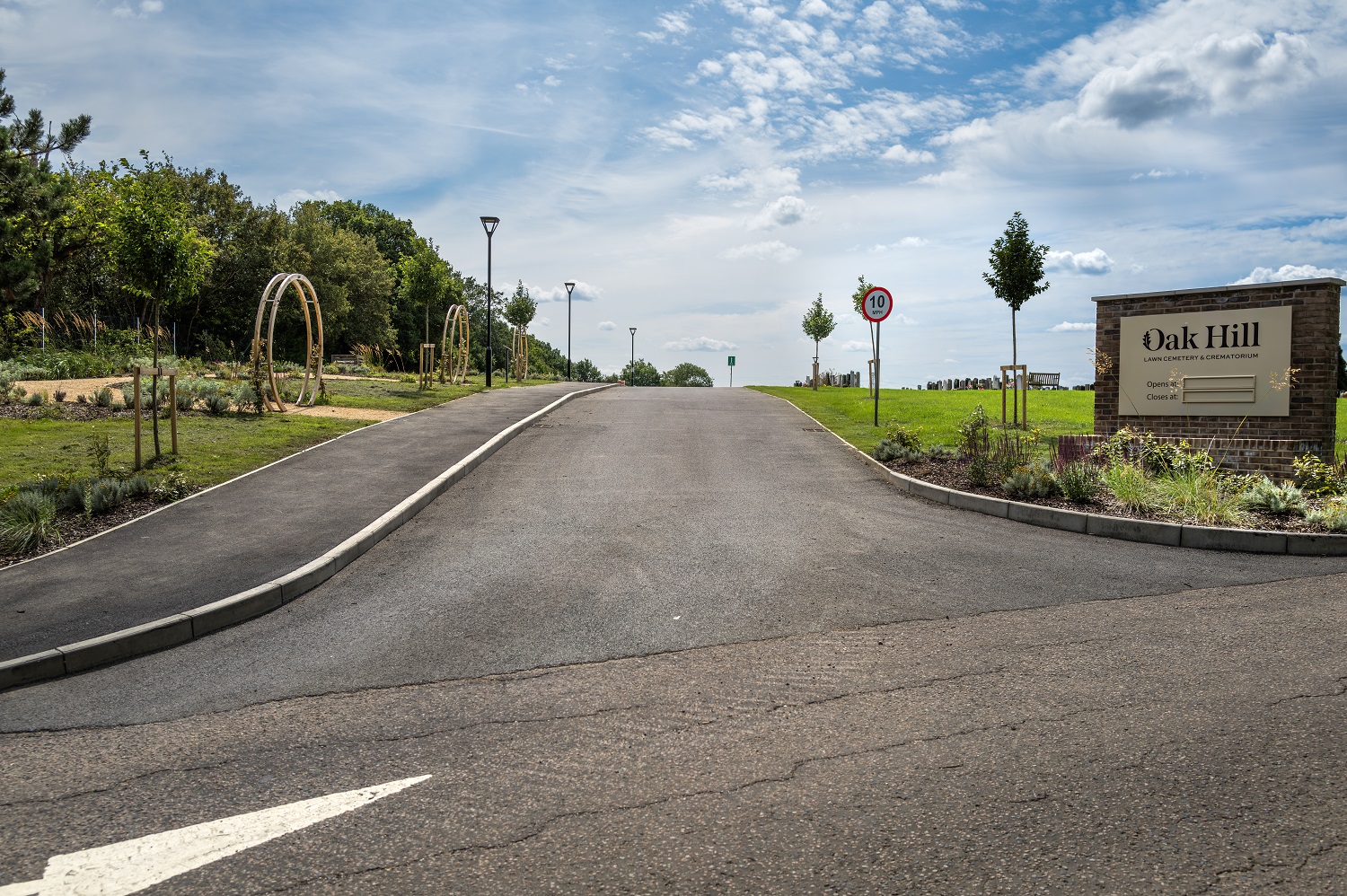 Parking entrance of Oak Hill