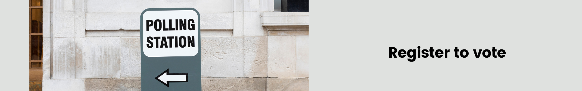 banner that says 'register to vote'